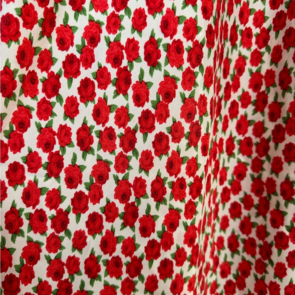 Topshop Red and White A-Line Midi Skirt - Picture 2 of 4